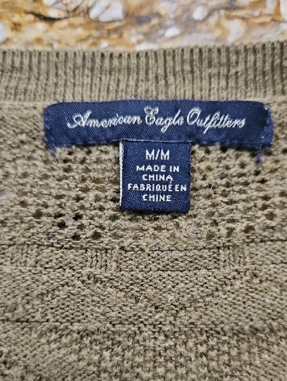 American Eagle Outfitters Olive Knit Button-Front Cardigan. Size M - Picture 3 of 3